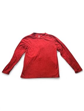 Athletic Works Dri-works Red Black Heather Long Sleeve Crewneck Shirt